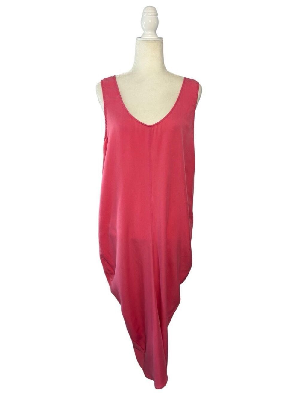 Zara hot pink sleeveless flowing voluminous maxi dress - M